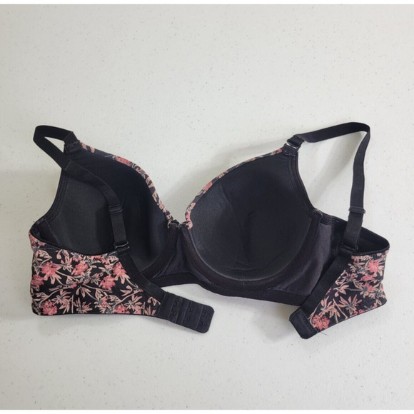 Fig Pink Floral Full Figure Convertible Adjustable Underwire T-Shirt Bra Sz 34B - Picture 7 of 7